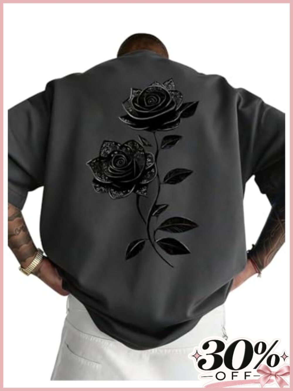 Men's 100% Cotton Oversized Graphic Tee Short Sleeve Gothic Streetwear